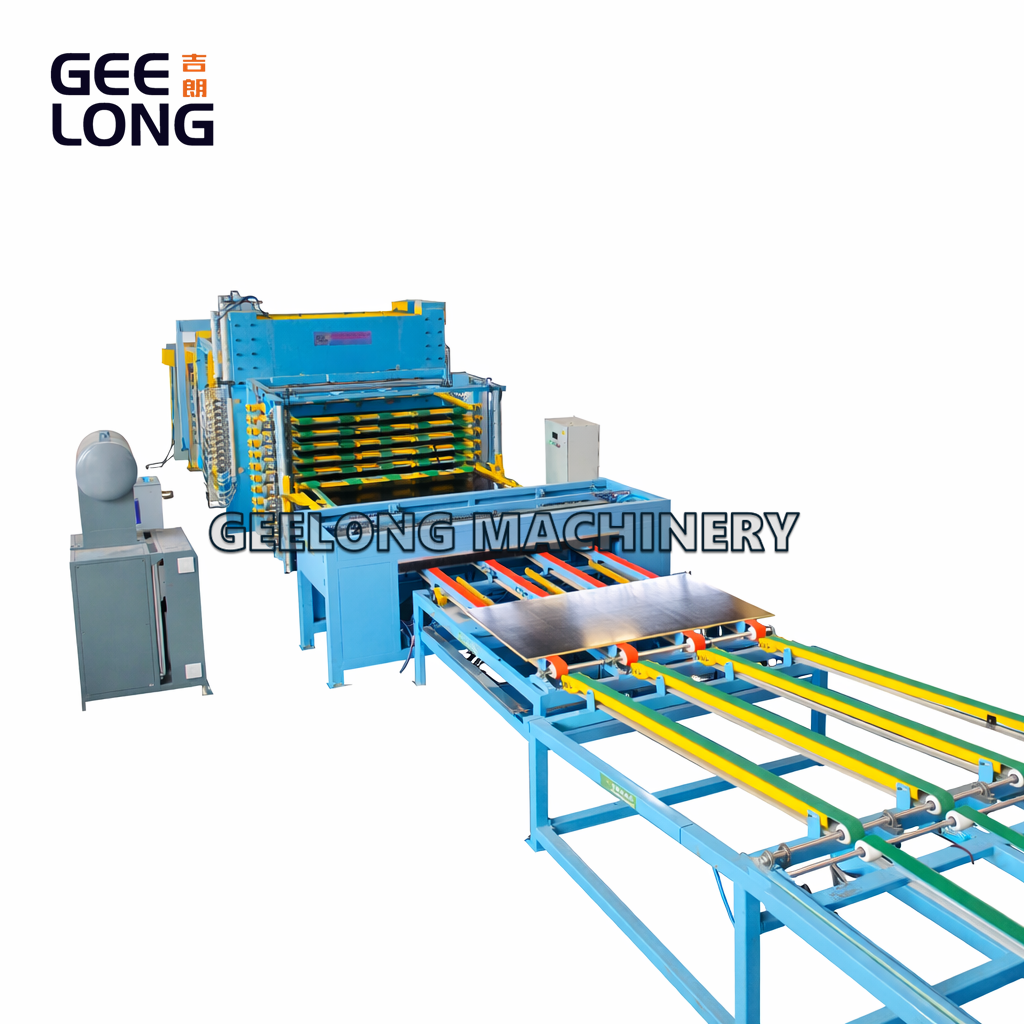 Linha automática de prensagem a quente de filme e folheado de madeira compensada 800T-1200T