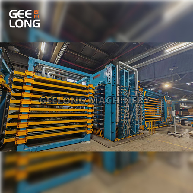 Linha automática de prensagem a quente de filme e folheado de madeira compensada 800T-1200T