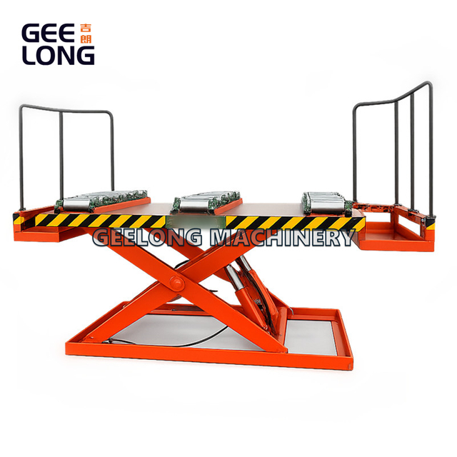 Mesa elevatória de rolos motorizada para serviços pesados ​​com plataformas de operador